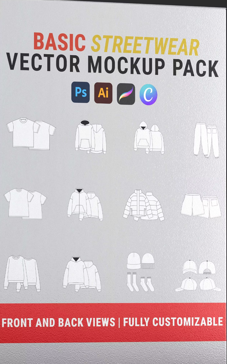 Essential Streetwear Vector Mockup Pack